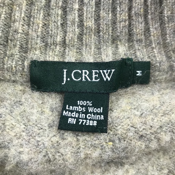 J Crew Men's Pullover Sweater Gray Lambs Wool M - Picture 4 of 5